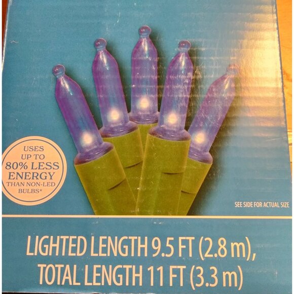 Holiday Time Blue Lights indoor Outdoor 50 ct Wedding Patio Christmas 9 Ft LED - Picture 3 of 6